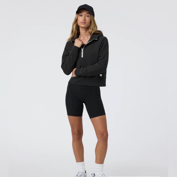 Vuori Tops - Vuori Restore 1/2 Zip Hoodie - Washed Black
